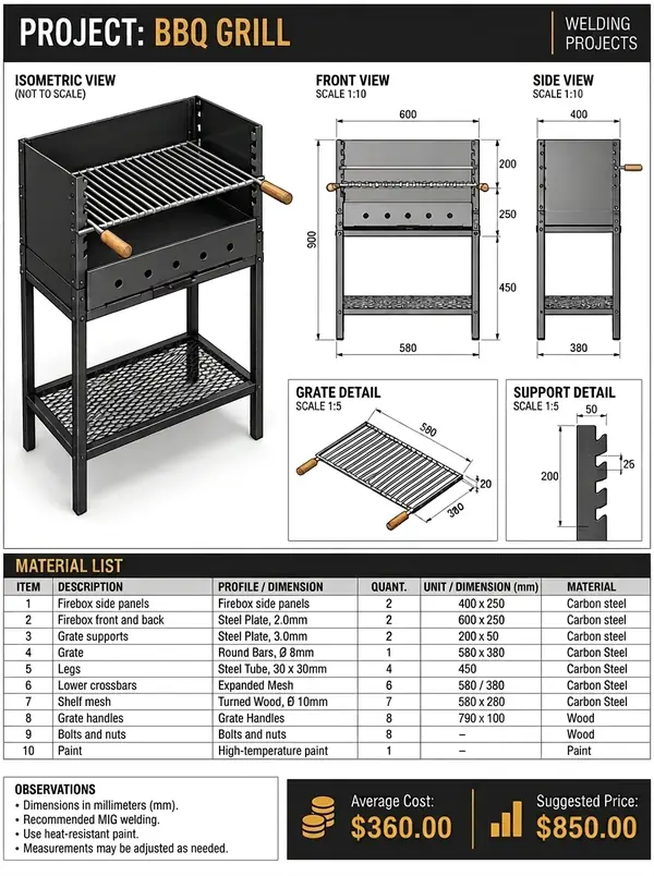 BBQ & outdoor cooking project preview sheet