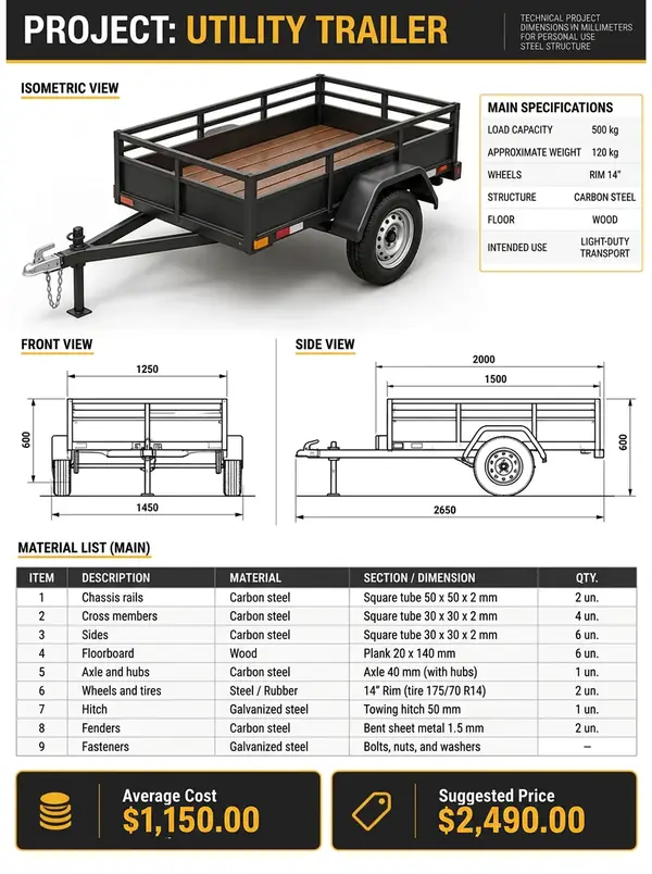 Utility trailers project preview sheet
